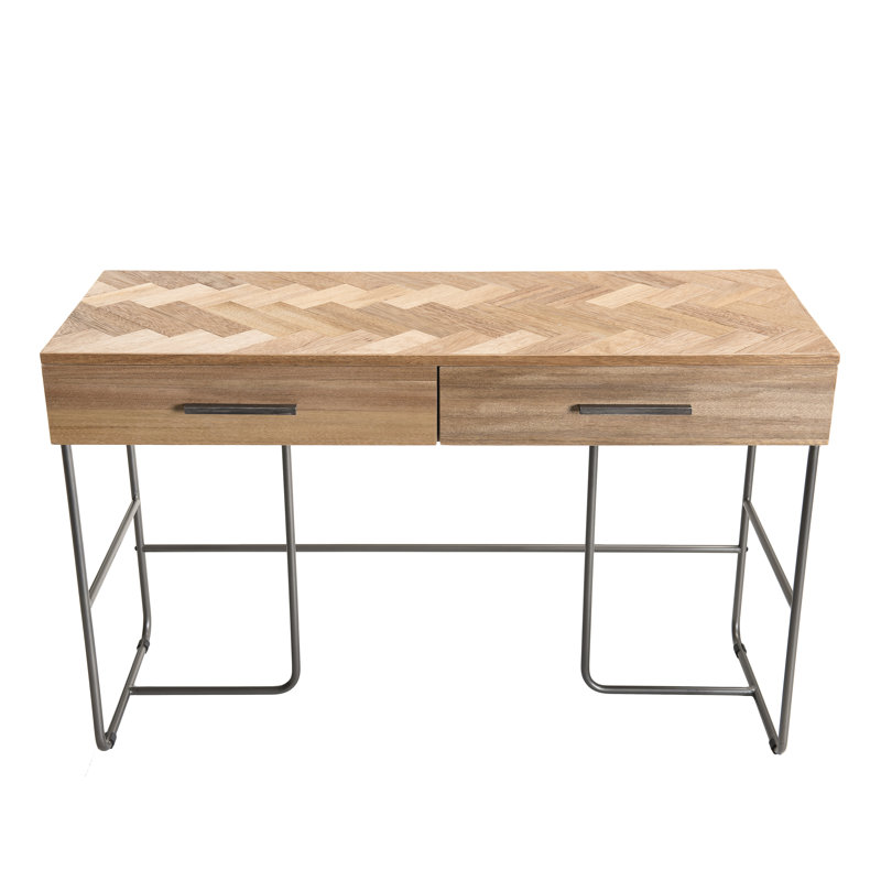 Boalt Solid Wood Top Metal Base Writing Desk