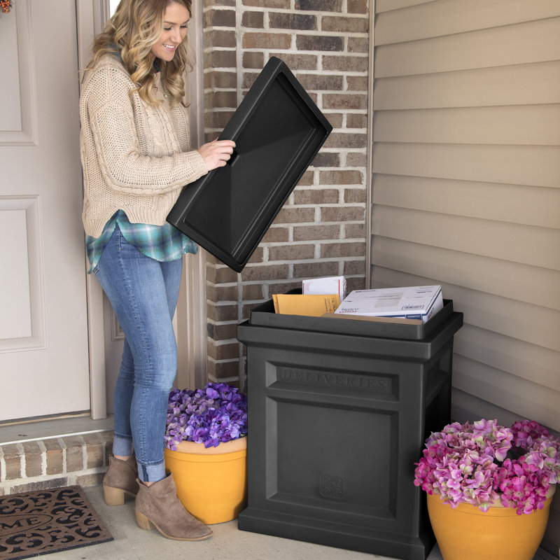 Step2 Express Parcel Delivery Box Plastic Parcel Locker, Black