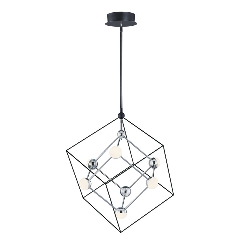 Roybal 7 - Light Dimmable LED Square / Rectangle Chandelier, 29" H x 22.25" W x 22.25" D