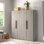 Armoire en bois manufacturé à 4 portes Bernistine
