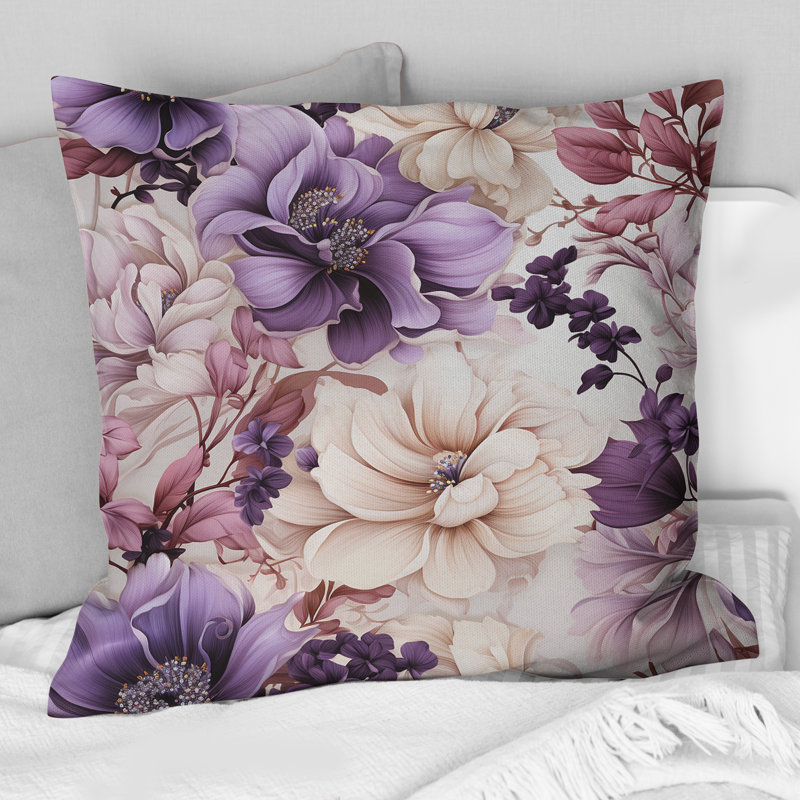 Coussin décoratif imprimé floral Ethereal, H 16 po x l 16 po