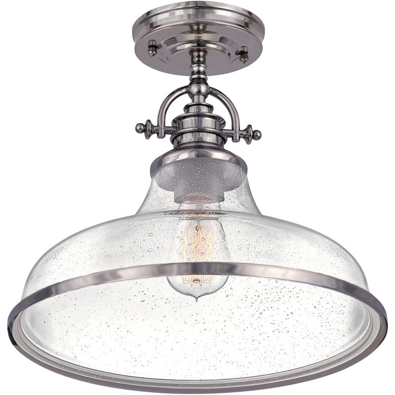 Grant 1-Light Brushed Nickel Semi-Flush Mount Light