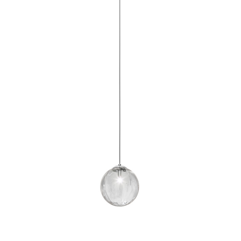 Puppet 1 - Light Pendant, 88" H x 9" W x 9" D, Crystal Transparent, Glossy Chrome