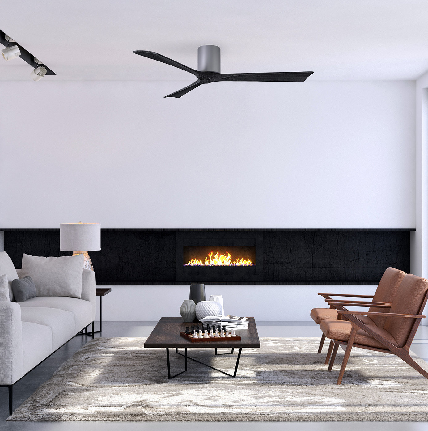 Olivier Ceiling Fan, Brushed Nickel, Matte Black, 60"