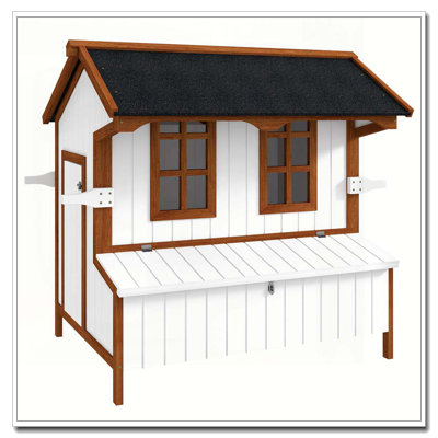 Poulailler en bois de 47 po avec cage de nidification et cage de nidification PawHut