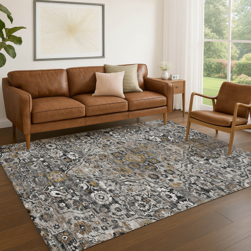 Tapis lavable à la machine intérieur / extérieur ACN2782 Global Chantille, Noir, 8 pi x 10 pi
