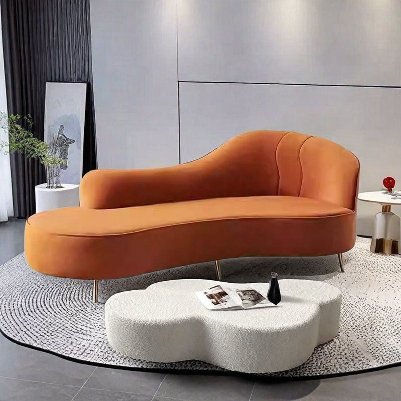 Chaise longue confortable en bois massif, Accoudoir à droite (vu de face)