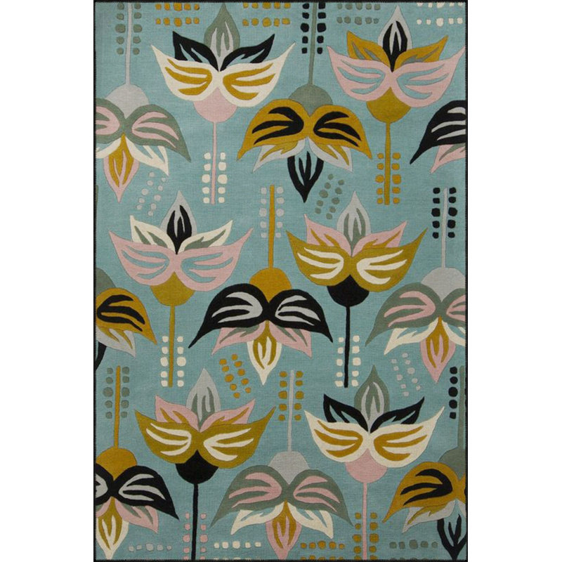 Tapis vert à motif de feuilles tissées, Sous-tapis carré 3 pi 3 po inclus