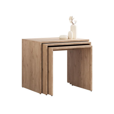 Florida Nest of 3 Tables - Space-Saving Side Tables - White or Oak Effect