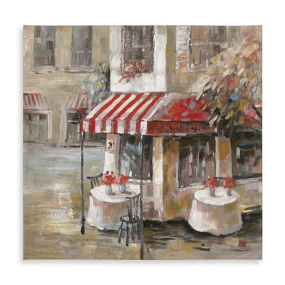 Sunny Restaurant Terrace Red Tablecloth | Indoor/Outdoor Decor