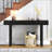 Narrow Console Table With Rattan Accent-1801037788