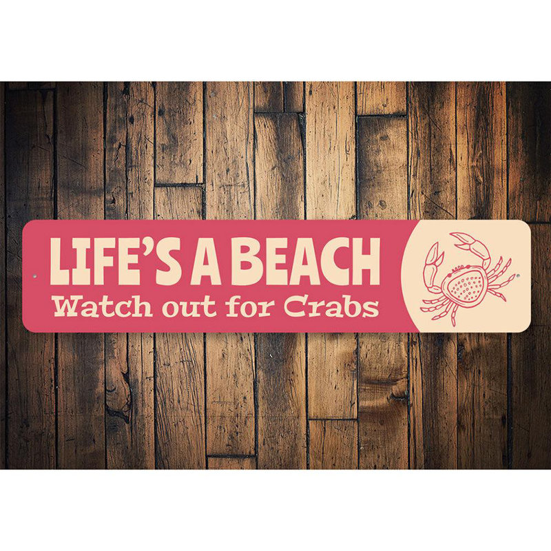 Drôle de panneau de plage en aluminium, H 4 po x l 18 po x P 0,04 po