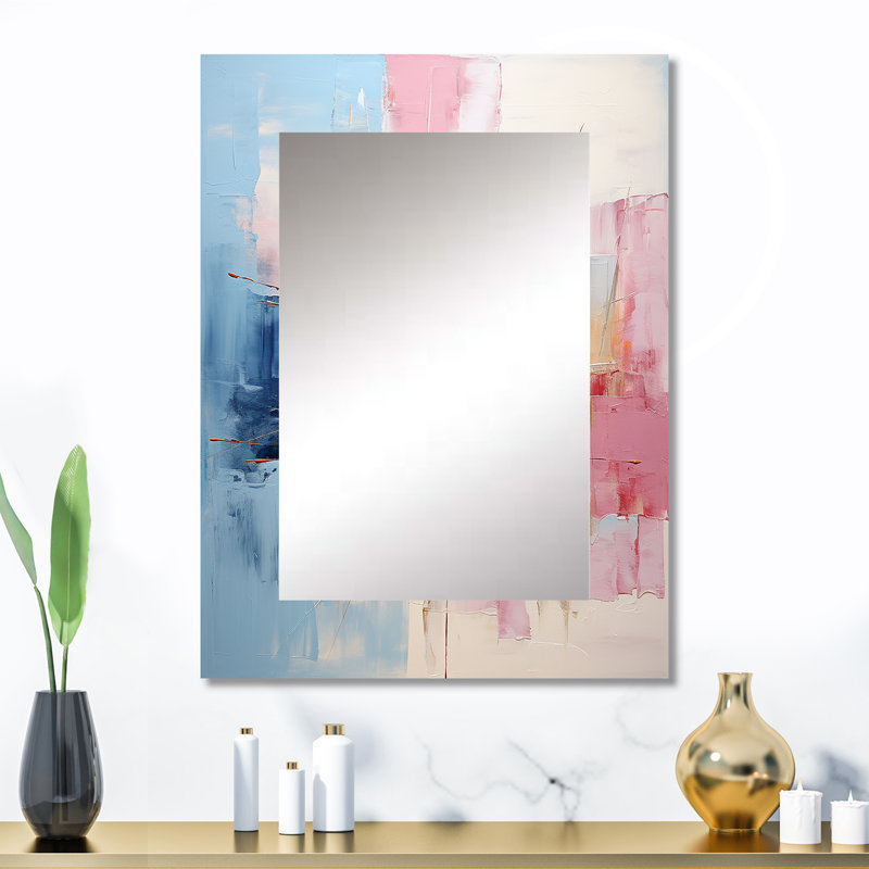 Abstract Patchwork IV - Abstract Collages Unique Wall Mirror, Modern Mirror, Printed Metal Art, 32" x 24"