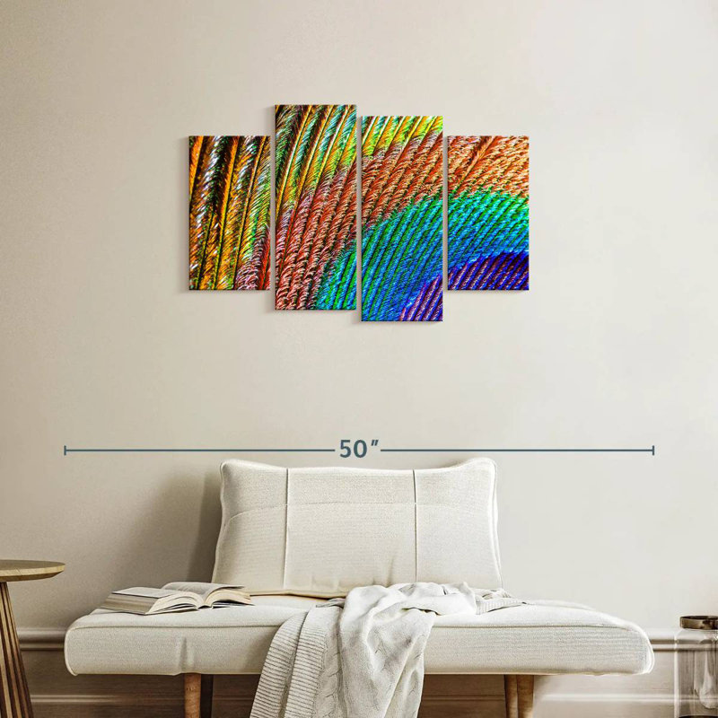 Brampt Abstract Peacock Feather, 22" H x 36" W