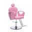 Fauteuil de coiffure hydraulique rose avec rotation à 360 degrés et réglage de la hauteur pour coiffeurs
