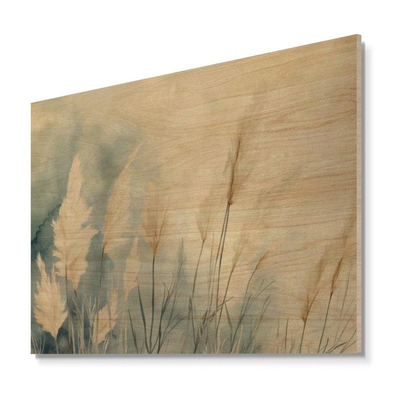  Pampas Calm I - impression d'art mural en bois botanique, 24" H x 32" W, Rectangulaire