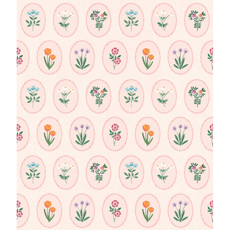 Papier peint adhésif à médaillons Heirloom, Rosé