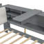 Lit plateforme en bois avec tête de lit avec rangement, tablettes et 2 tiroirs-868598517
