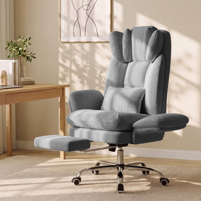 Fauteuil de bureau inclinable Criss Cross avec repose-pieds, accoudoirs rabattables et coussin lombaire