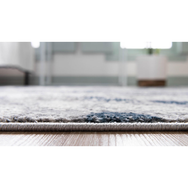 Tapis champêtre et floral couleur marbre, Rectangle 7 pi x 10 pi
