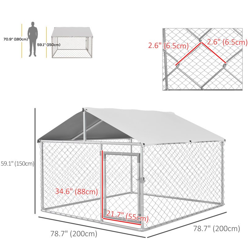 Dog Pen, 59" H x 79" W x 79" D