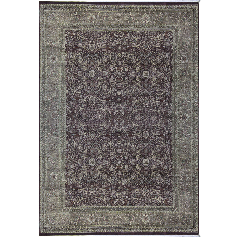 Tapis brun de haute qualité noué à la main