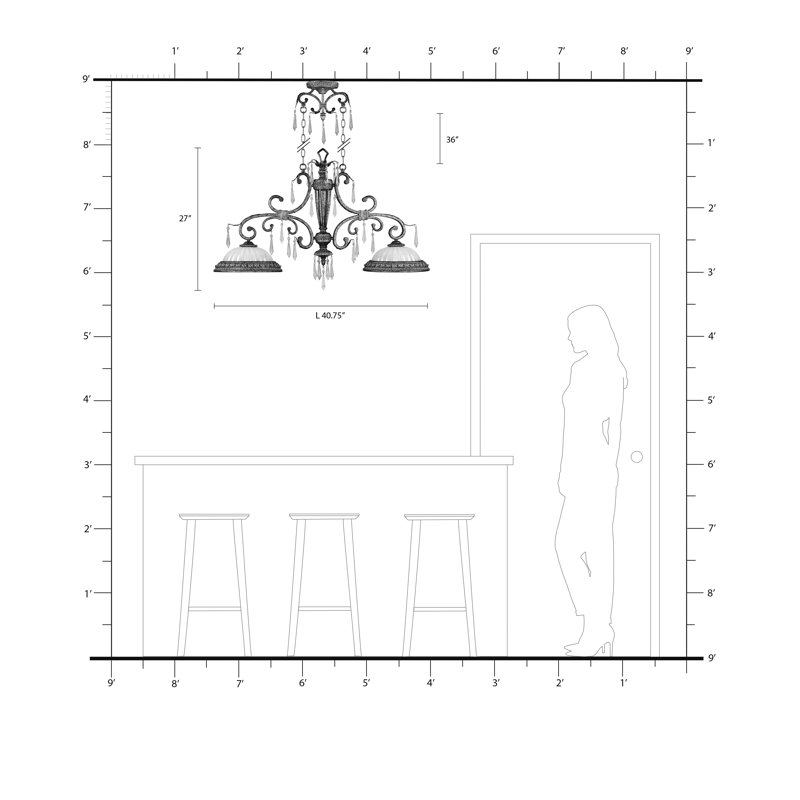 Luminaire pour îlot de cuisine Deller
