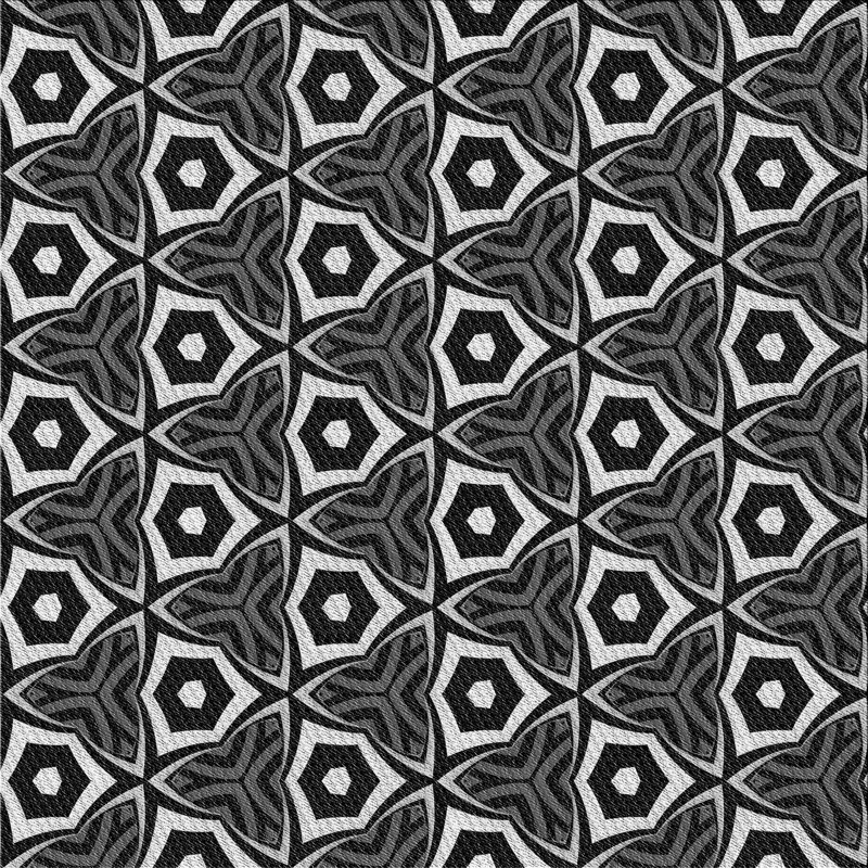 Tapis noir/gris à motifs, Carré 3 pi