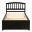 Structure de lit simple en bois avec lit gigogne et espresso