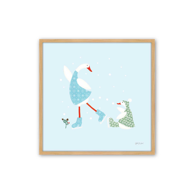 «Ducks in the Snow III» par Yvette St. Amant, reproduction d'art, H 36 po x l 36 po, Érable