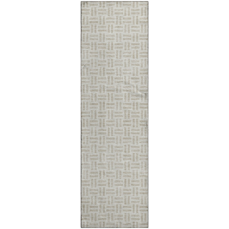 Premium Machine Washable Prisco Ivory Rug, Runner 2'3" x 7'6"
