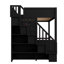 Lit mezzanine en bois avec bureau, escalier de rangement, éclairage DEL et port USB