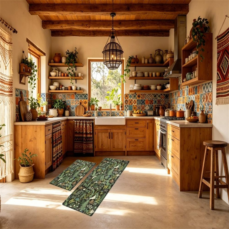 Floral Non-Skid Kitchen Mat
