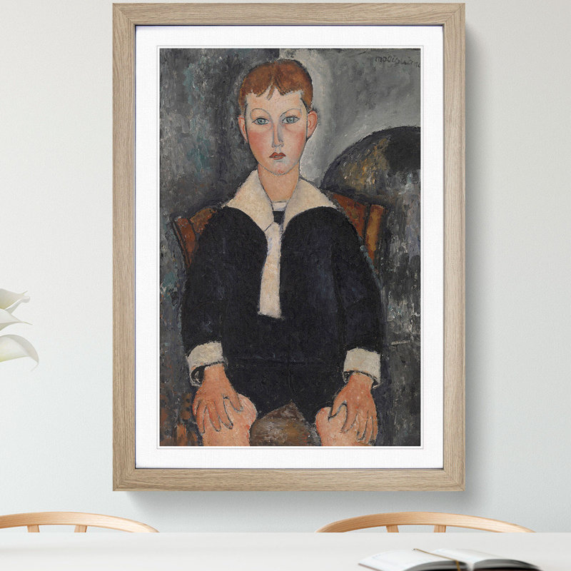 Sailor Suit by Amedeo Modigliani - Picture Frame Painting, 90cm H x 65cm W x 2cm D, Oak