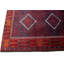 Tapis oriental semi-antique rouge et prune 3 pi 4 po x 6 pi noué à la main Tribal