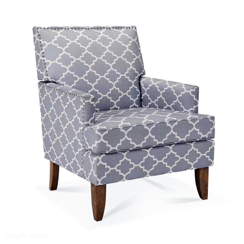Fauteuil de 28,94 po de large Lippitt, Tissu mélange de gris
