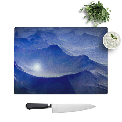 Tempered Glass Mountain Tops Chopping Board