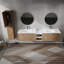 Meuble-lavabo mural avec lavabo et armoire latérale, portes à fermeture douce, armoire combinée
