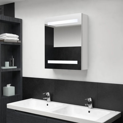 Sigismund 500 mm W 600 mm H Surface Mirrored Bathroom Cabinets 3 Shelves with Mirror