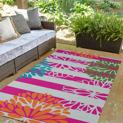 Hidemitsu Chenille Striped Indoor Rug