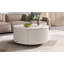 Table basse ronde moderne mobile avec roulettes (table incluse seulement)