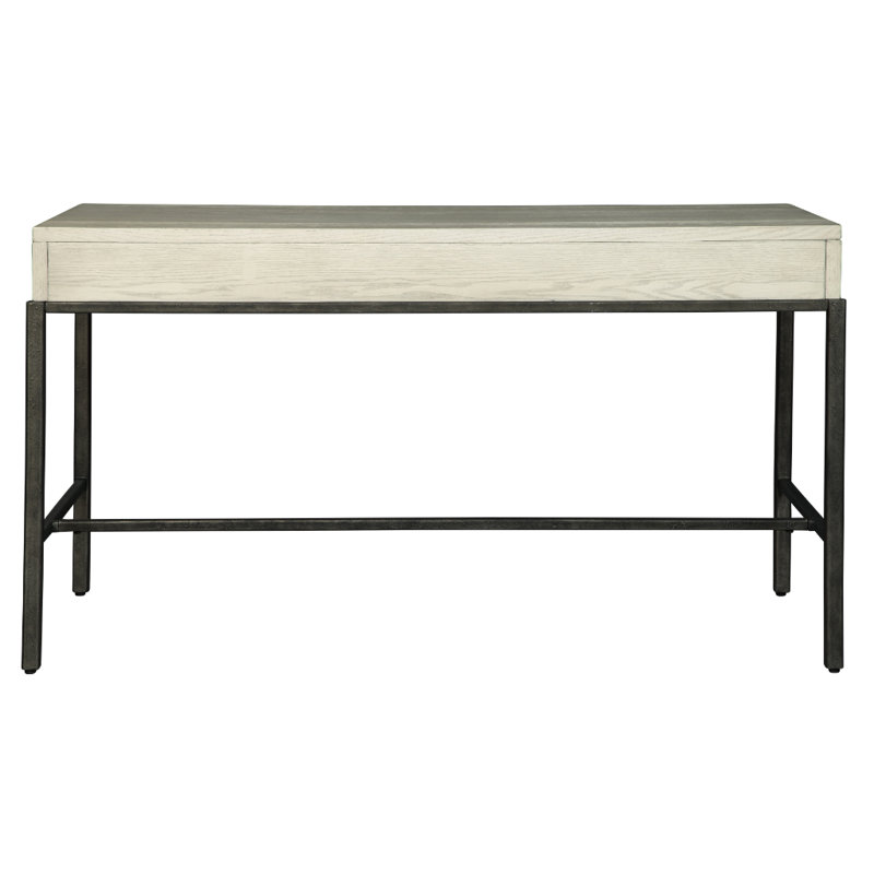 Furniture Special Reserve Red Oak Writing Desk in Pewter and Wood Finish