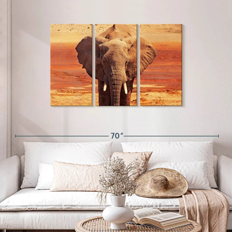 African Desert Elephant, 28" H x 45" W