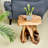 Live Edge Cedar Stump Stool - Natural Mushroom-Shaped Side Table/Nightstand