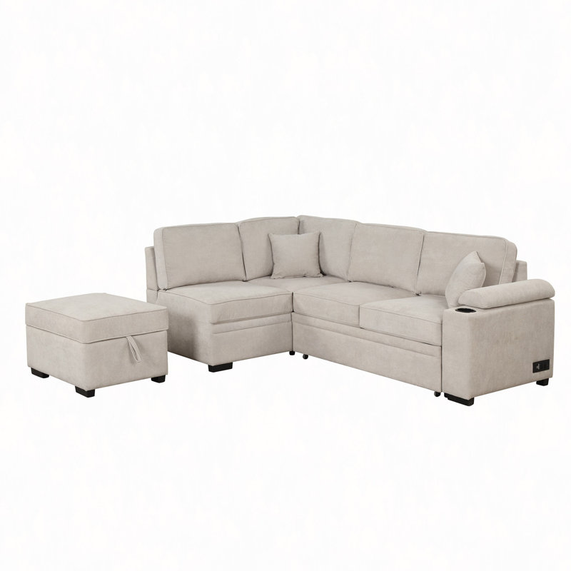 Canapé-lit de 84,75 po, canapé-lit gigogne 2 en 1 avec repose-pieds de rangement pour le salon, le canapé de la chambre à coucher et le petit appartement