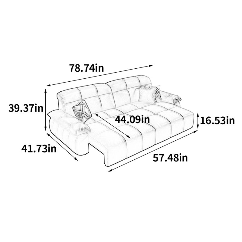 Langner, 39.37" H x 78.74" W x 41.73" D, 2