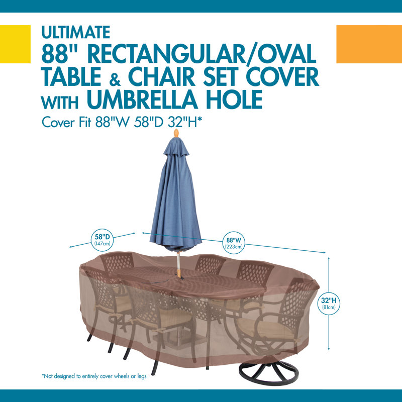 Outdoor Patio Dining Set Cover, 32" H x 90" W x 60" D