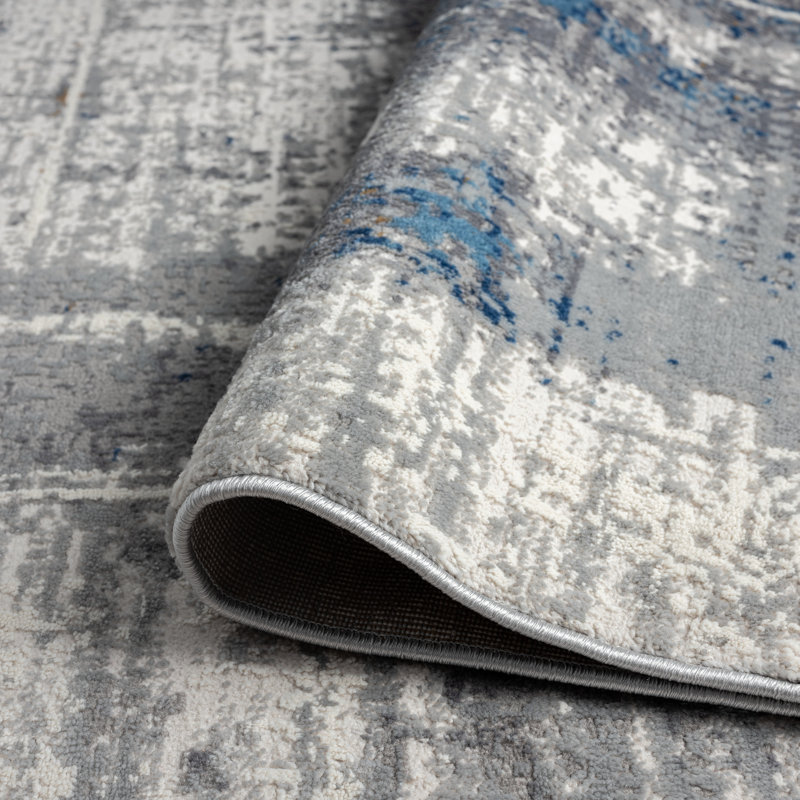 Michigamme Area Rug in Blue/Gray, Rectangle 8'6" x 11'6"
