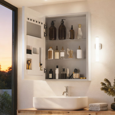 500mm W 700mm H Frameless Medicine Cabinet Mirror 2