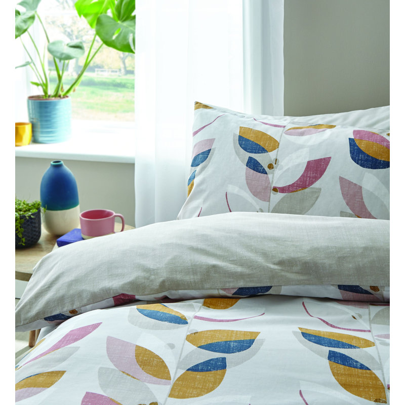 Layered Leaf Duvet Cover Set, Super King Duvet Cover + 2 Standard Pillowcases